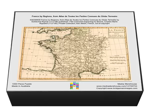 France by Regions, from Atlas de Toutes les Parties Connues du Globe Terrestre