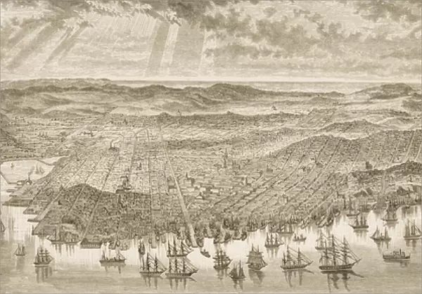 Bird s-Eye View of San Francisco, 1875, from American Pictures, published