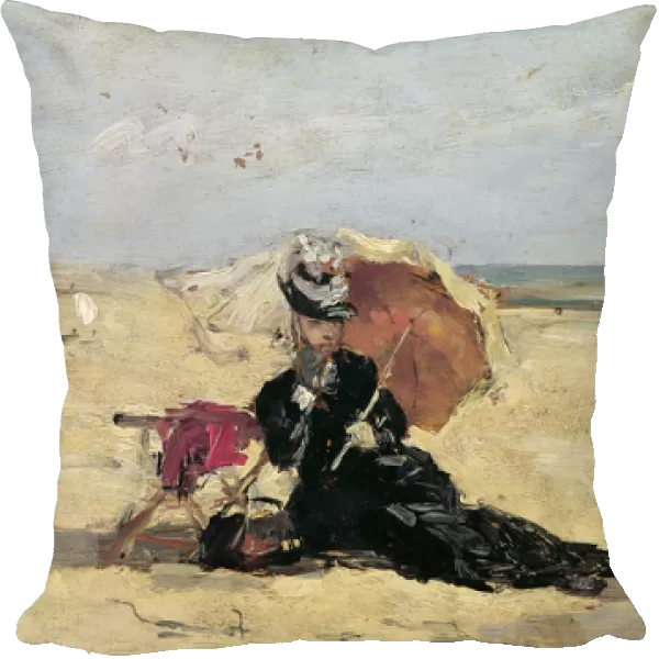 Woman with a Parasol on the Beach, 1880 (oil on canvas)