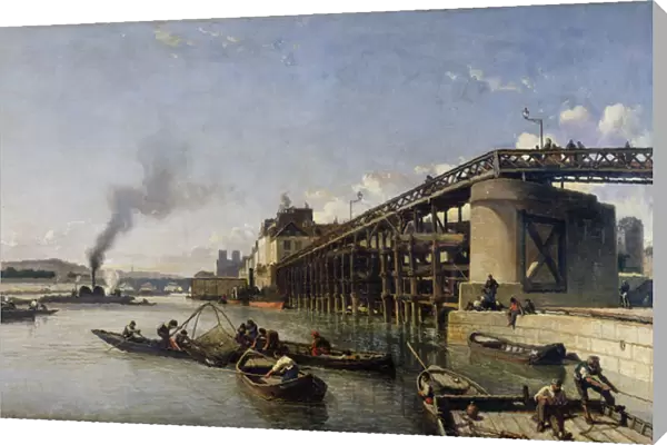 View of Paris, the Seine or l Estacade, 1853 (oil on canvas)
