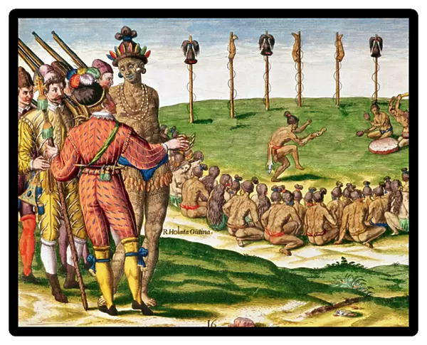 Indian Victory Ceremony, from Brevis Narratio engraved by Theodore de Bry