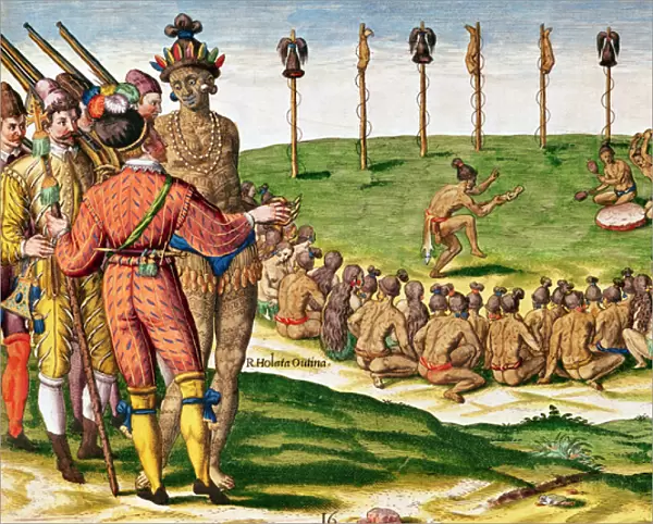 Indian Victory Ceremony, from Brevis Narratio engraved by Theodore de Bry