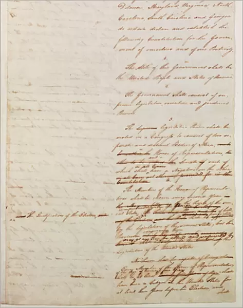 First draft of the Constitution of the United States, 1787 (pen & ink on paper)