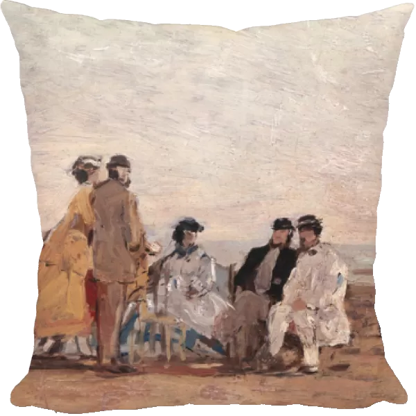 On the Beach at Trouville, c. 1865 (oil on canvas)