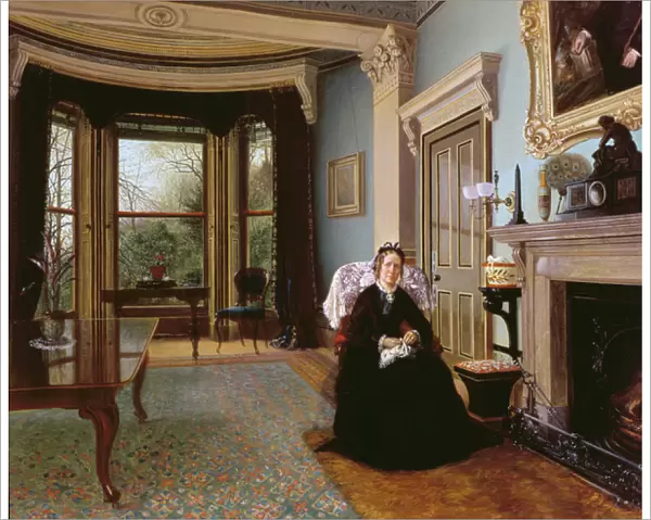 Victorian interior with seated lady