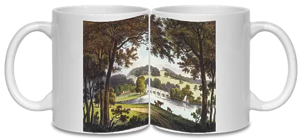 Water at Wentworth, Yorkshire, 1802 (colour litho)