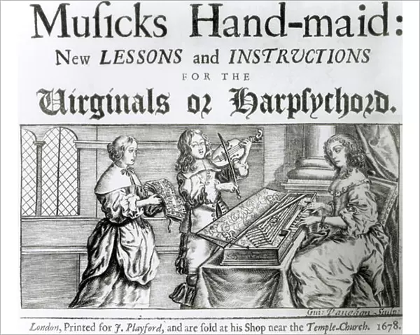 New lessons and instructions for the harpsichord or virginals (engraving) (b  /  w photo)