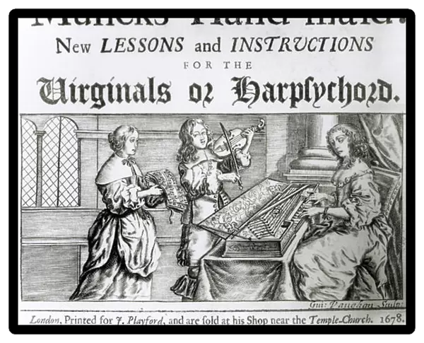 New lessons and instructions for the harpsichord or virginals (engraving) (b  /  w photo)
