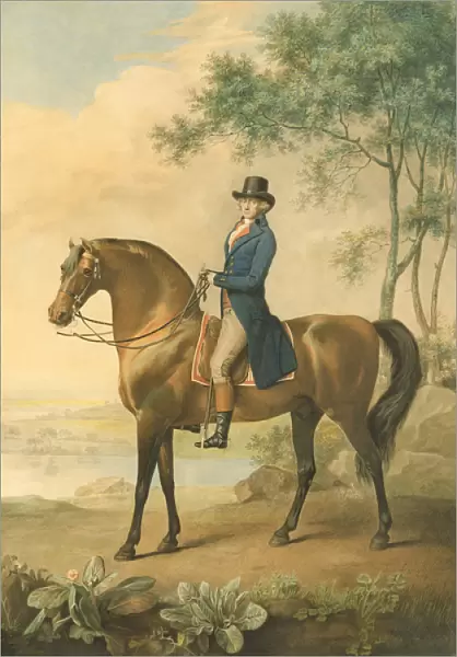 Warren Hastings on his Arabian Horse, 1796 (w  /  c on paper)