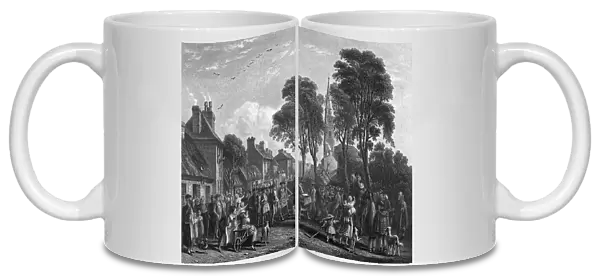 Tarbolton, Procession of St. James Lodge, 1846 (engraving) (b  /  w photo)