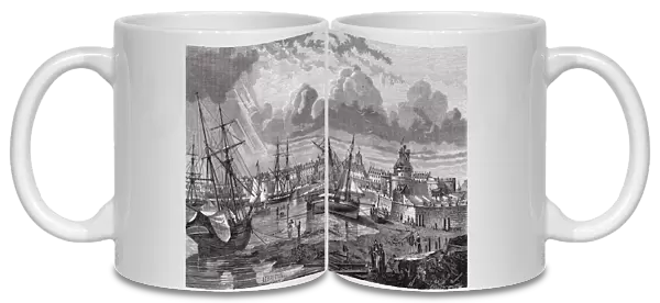 Saint Malo in the 18th century, from Histoire de la Revolution Francaise by Louis Blanc