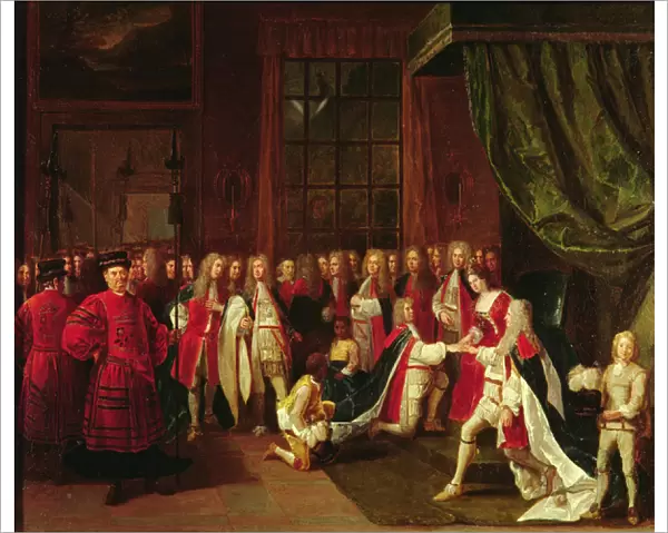 Queen Anne and the Knights of Garter, c. 1720s (oil on canvas)