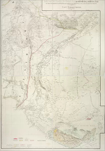 Map of the Cutch region of India and its border with neighbouring Baluchistan, by Carl Zimmerman