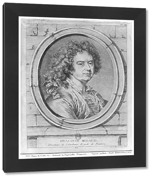 Portrait of Hyacinthe Rigaud, 1752-65 (engraving) (b  /  w photo)