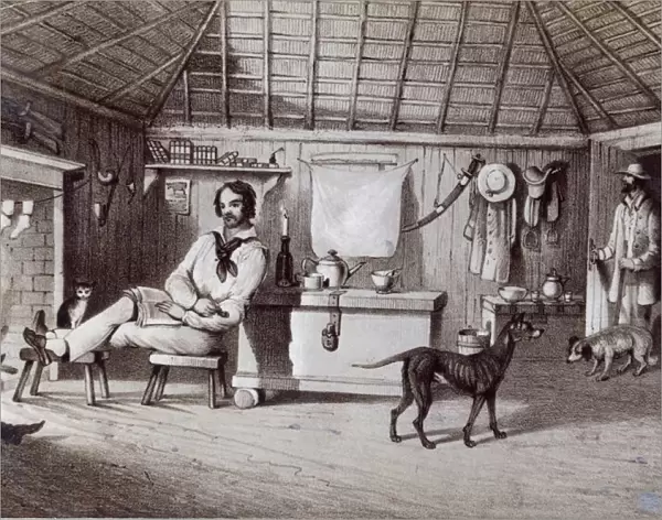 The Squatters First Home, c. 1847 (litho)