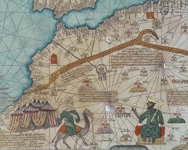 Detail from the Catalan Atlas, 1375 (vellum) (detail of 151844)