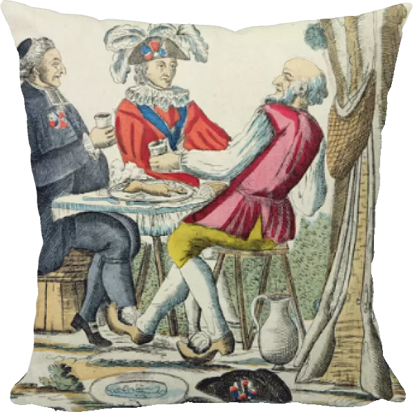 The Patriotic Snack, Reunion of the Three Estates, 4th August 1789 (coloured engraving)