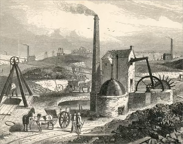 Whimsey or engine drawing coal in the Staffordshire Collieries, from Cyclopaedia