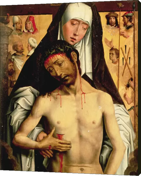 The Man of Sorrows in the Arms of the Virgin (oil on panel)
