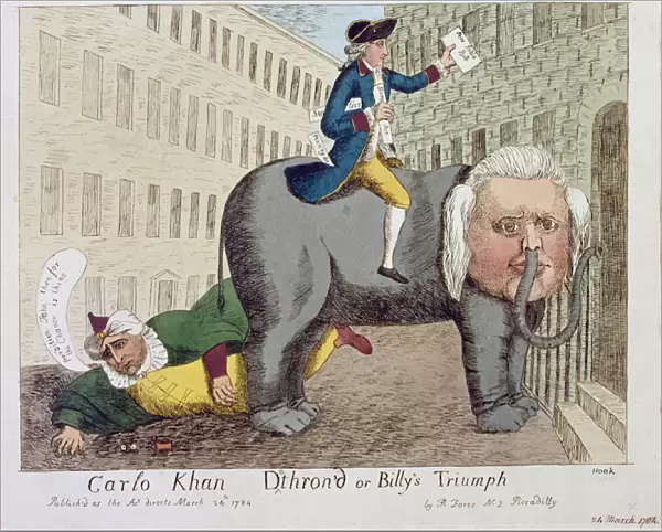 Carlo Khan Detron d or Billys Triumph, London, 24th March, 1784 (colour etching)