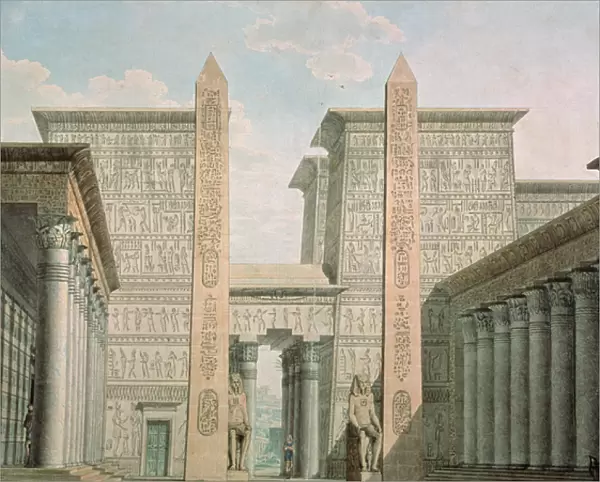 The Entrance to the Temple, Act I scene iii, set design for The Magic Flute