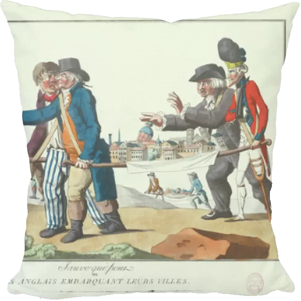 The English boarding their cities, November 1803 (coloured engraving)