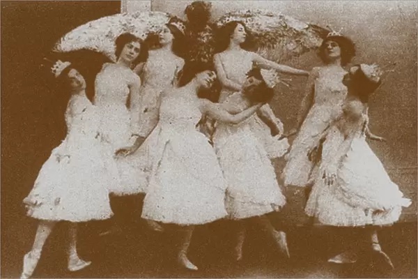 Olga Preobrajenskaya as Odette with Swans, 1895 (b  /  w photo)