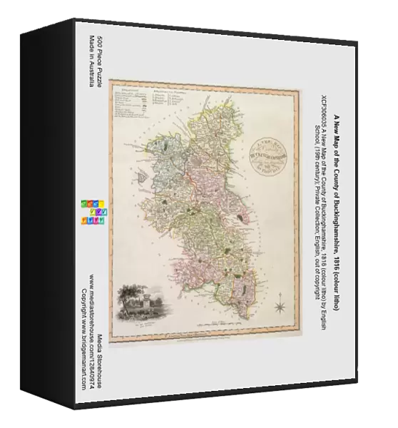 A New Map of the County of Buckinghamshire, 1816 (colour litho)