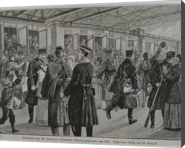 The Deployment of Kiels Royal Marines to Cameroon (engraving)