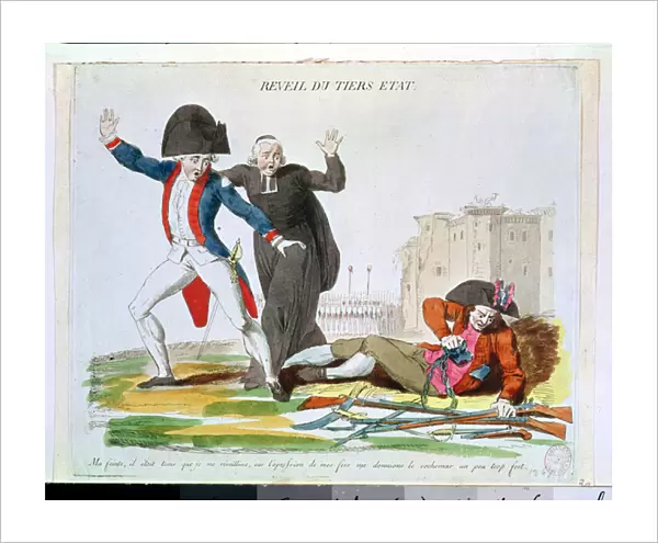The Awakening of the Third Estate, July 1789 (coloured engraving) (see also 266297)