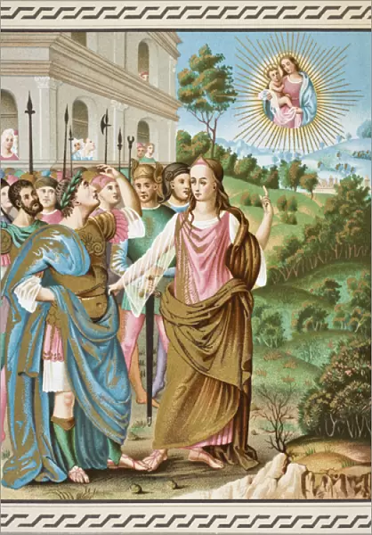 The sibyl of Tiburtis announcing to Augustus the coming of Jesus Christ, from Science