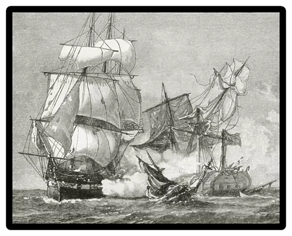 Capture of the Guerriere by the Consitution on 19th August, 1812, from A Brief