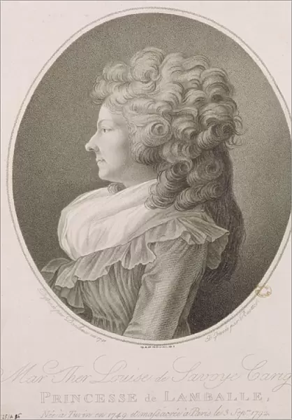 Marie Therese Louise de Savoie-Carignan (1749-92) Princess of Lamballe, 1791 (engraving)