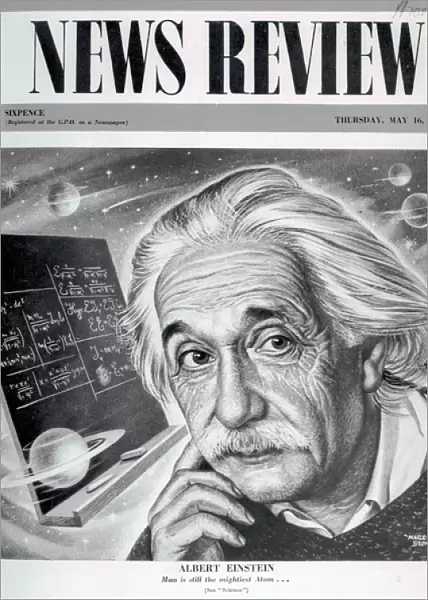 Albert Einstein on the cover of News Review, 16th May 1946 (print)