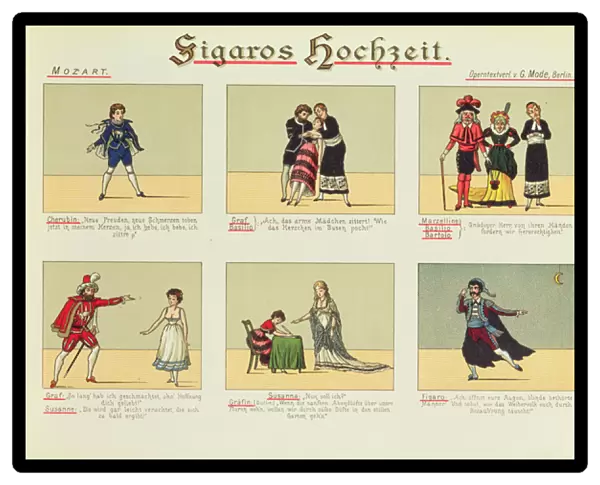 Six scenes from the opera The Marriage of Figaro, by Wolfgang Amadeus Mozart