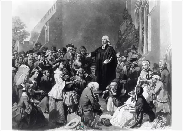 John Wesley preaching (engraving)