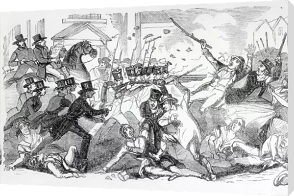 Plug Plot Riot in Preston, illustration from The Illustrated London News