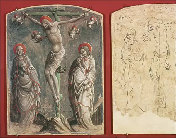 Christ on the cross with the Virgin and St John the Evangelist (fresco & sinopia)