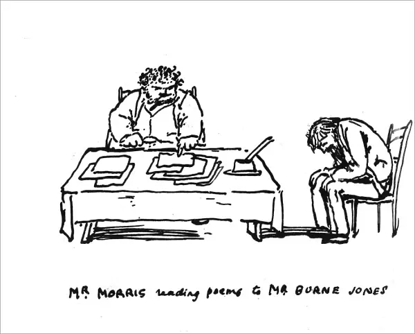 Mr. Morris reading poems to Mr. Burne Jones (pen & ink on paper)