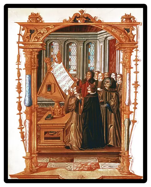 Ms Fr 1537 f. 58v Illustration from Chants Royaux sur la Conception Couronnee