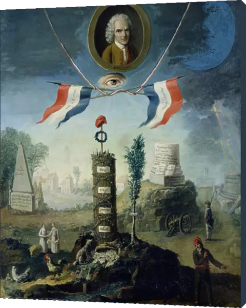 An Allegory of the Revolution with a portrait medallion of Jean-Jacques Rousseau