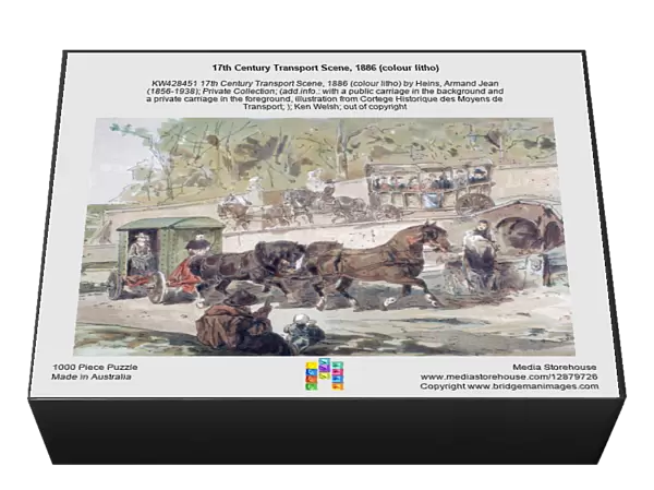 17th Century Transport Scene, 1886 (colour litho)