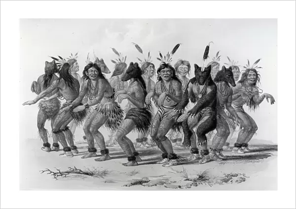 Native American Bear Dance, engraved by John McGahey (engraving)