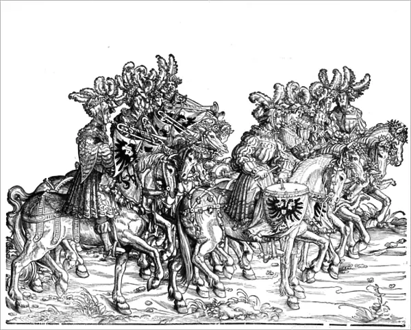 Ten Musicians, from the Triumphal Procession of Maximilian I, c. 1517 (woodcut)