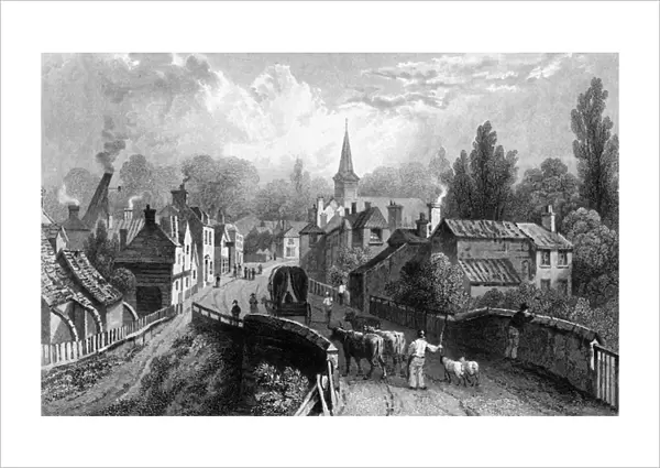 Chipping Ongar, Essex, engraved by Henry Adlard, 1832 (engraving)