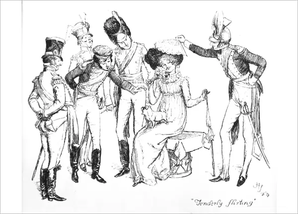 Tenderly flirting, illustration from Pride & Prejudice by Jane Austen