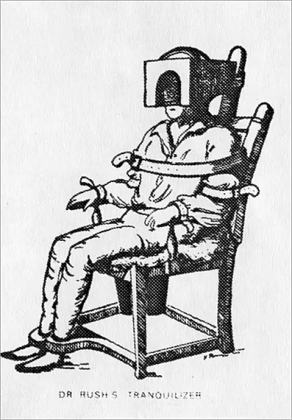Dr Rushs Tranquilizer Chair (engraving)