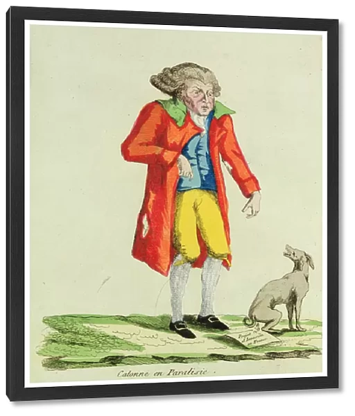 Caricature of Calonne paralysed (coloured engraving)