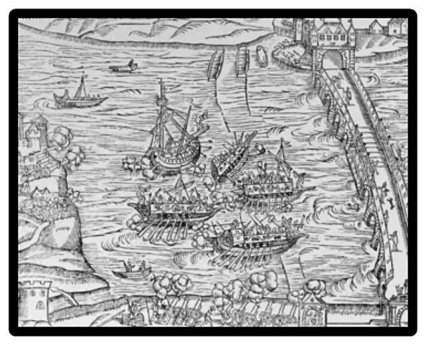 A reconstruction of a naval battle performed on the River Seine in front of Henri IV in 1596