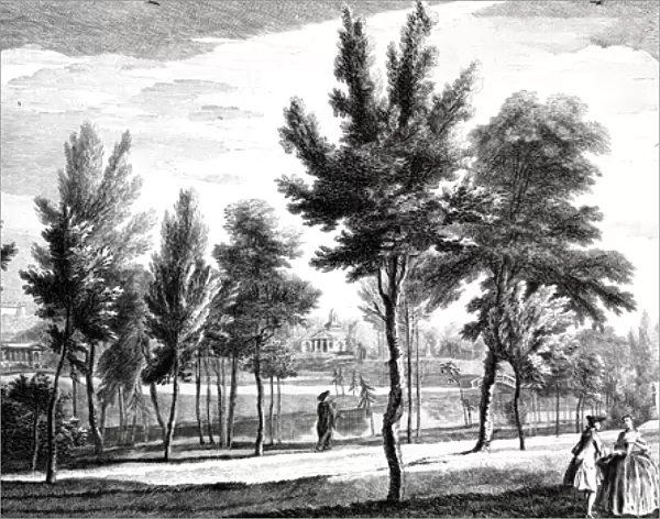 A View of the Elysian Fields from the Spring of Helicon, Stowe House Gardens, engraved